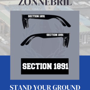 een zonnebril met de tekst Section 1891