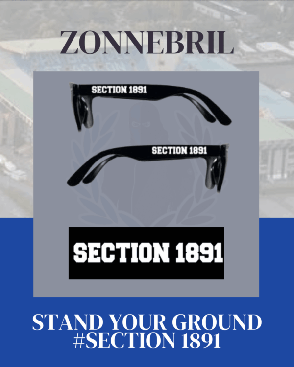 een zonnebril met de tekst Section 1891