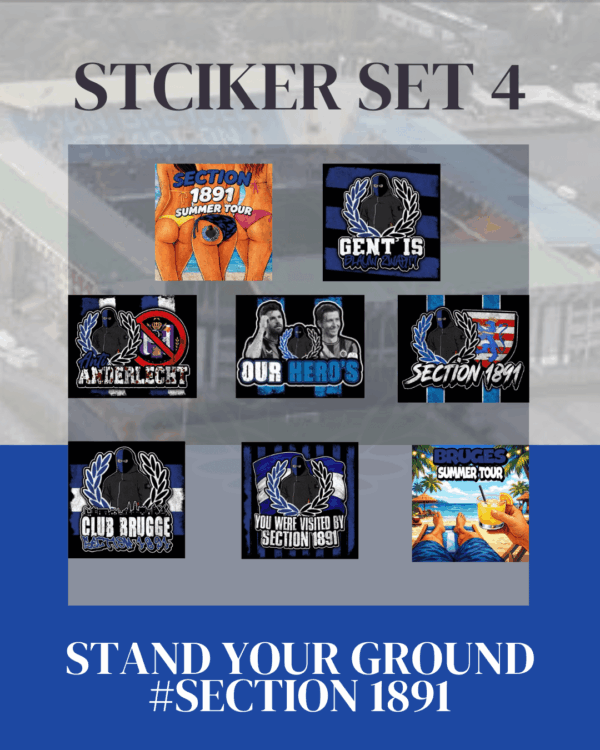 Sticker set 4 met verschillende club brugge stickers van de zomer